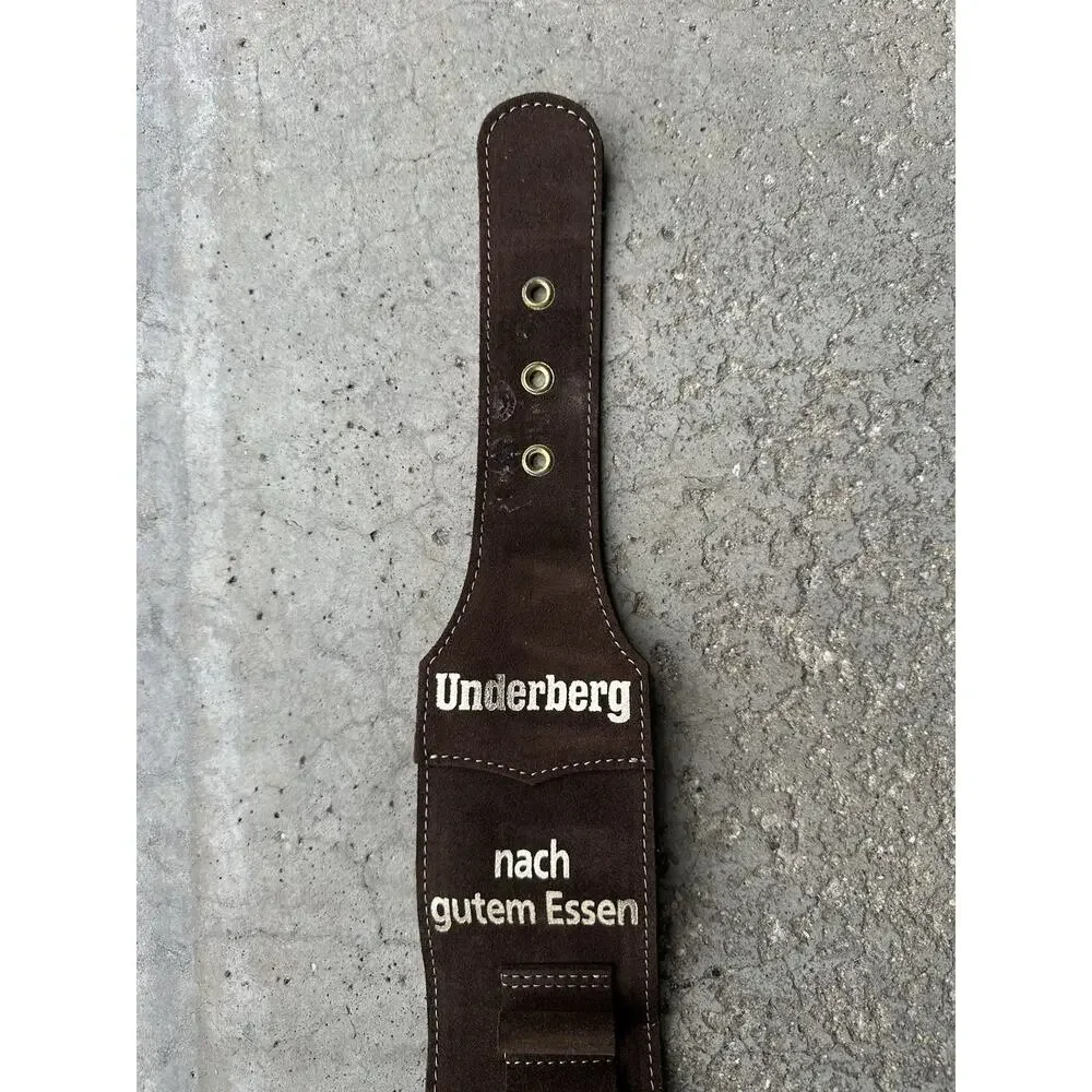 Vintage Underberg Leather Suede Gun Bandolier Cowboy Belt Buckle Bitters VTG 70s